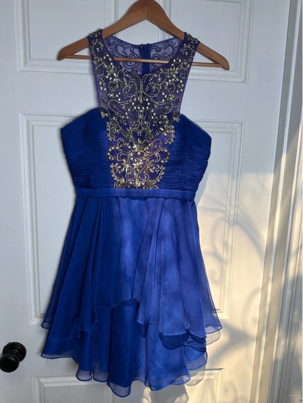 Boutique Royal Blue Rhinestone Homecoming Dress Medium